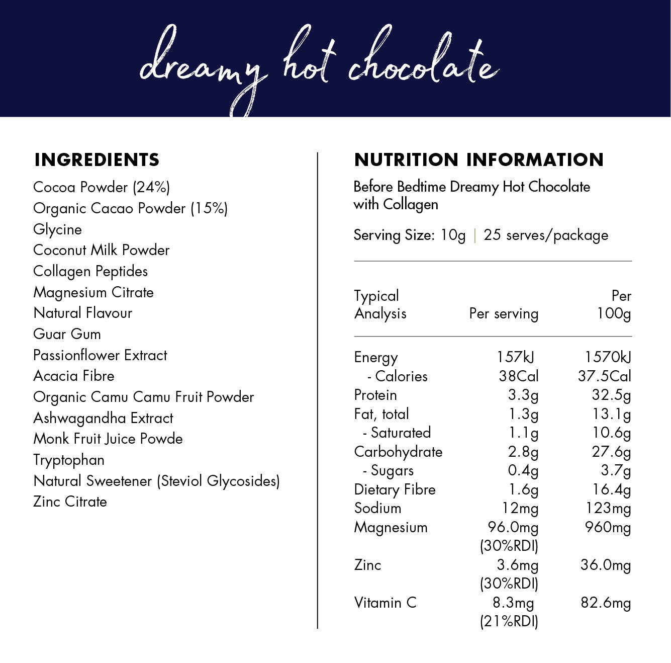 At Health Before Bedtime Dreamy Hot Chocolate + Collagen 250g