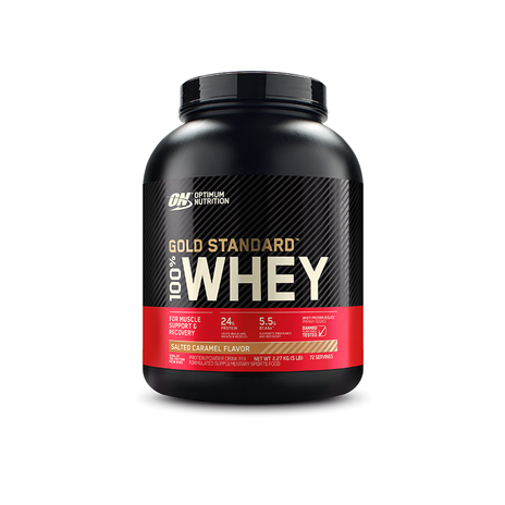 Optimum Nutrition Gold Standard 100% Whey 5lb Or 10lb, Salted Caramel Flavour