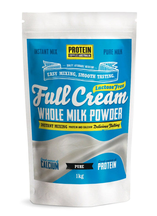 Protein Supplies Australia Whole Milk Powder 1kg, Lactose Free