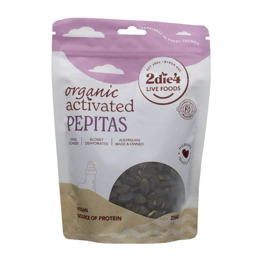 2Die4 Live Foods Activated & Organic Pepitas 100g Or 250g