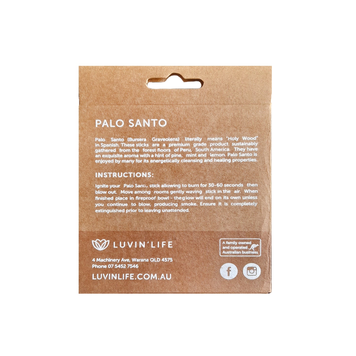 Luvin Life Palo Santo 50g Or 100g, Thin Sticks