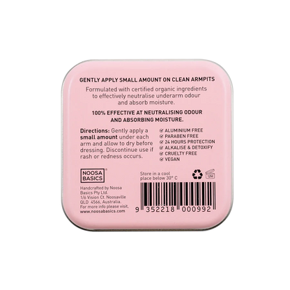 Noosa Basics Organic Deodorant Tin 50g, Rose & Frankincense