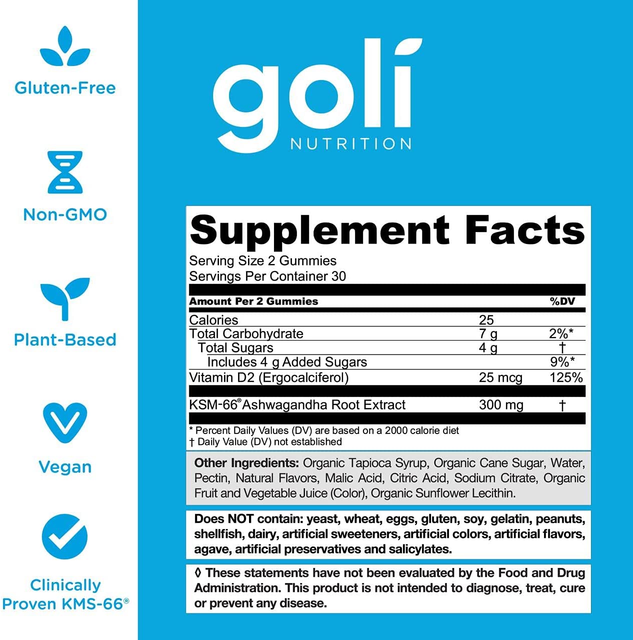 Goli Nutrition Gummies 60 Pieces, Ashwagandha