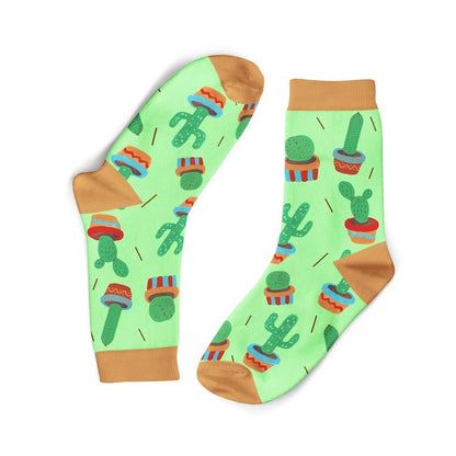 Funky Sock Co Bamboo Socks Single Pair, Mexicali MeHico Cactus