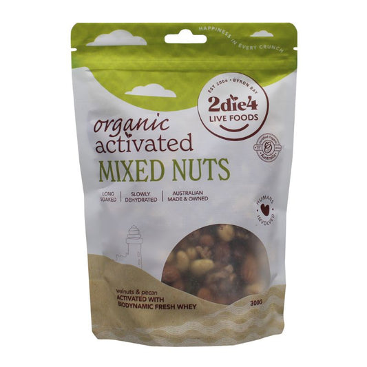 2Die4 Live Foods Activated & Organic Mixed Nuts 120g, 300g Or 600g, Activated With Fresh Whey