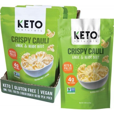 Keto Naturals Crispy Cauli Bites 27g, Garlic & Herbs Flavour