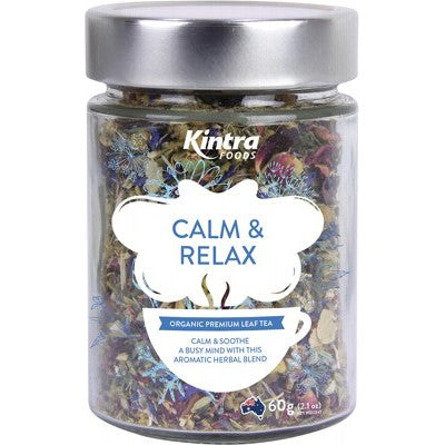 Kintra Foods Loose Leaf Tea 60g, Calm & Relax (Glass Jar)