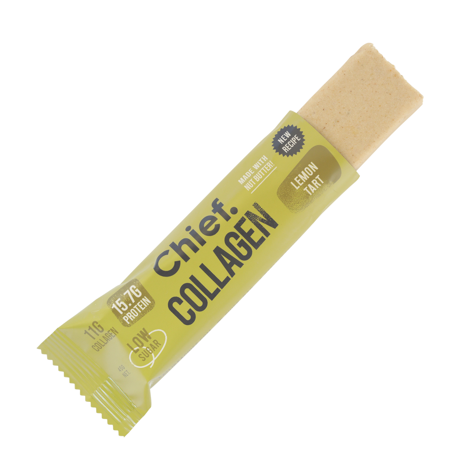 Chief. Collagen Bar Single Bar (45g) Or 12 Box, Lemon Tart Flavour