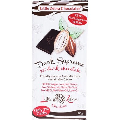 Little Zebra Chocolates Dark Chocolate 85g Dark Supreme 72%