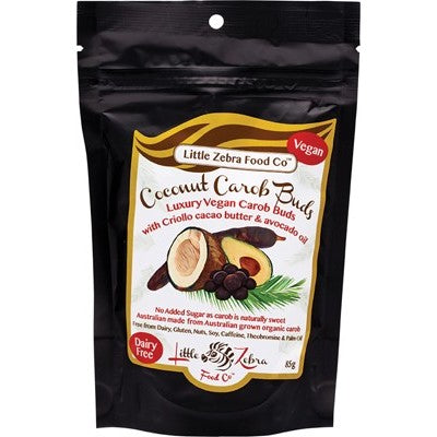Little Zebra Chocolates Carob Buds 85g Coconut