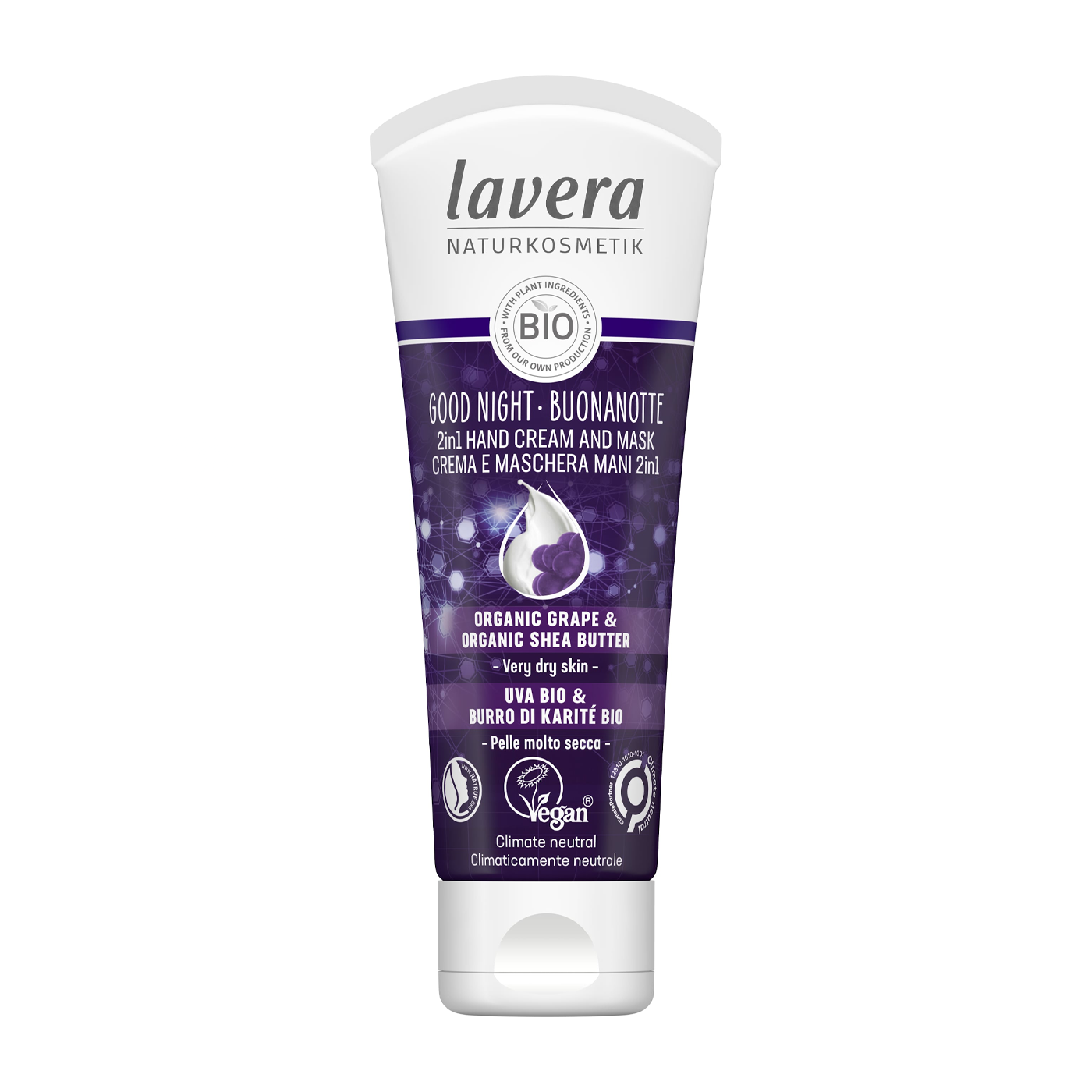 Lavera Hand Cream & Mask 75ml, Good Night 2in1