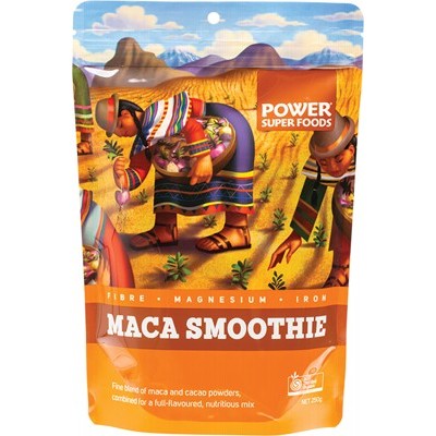 Power Super Foods Maca Smoothie Powder "The Origin Series" 250g, Maca & Cacao Blend Certified Organic