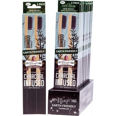My Magic Mud Bamboo Charcoal Toothbrush, Brush X2 Or Replace Your Double Brush Every Month
