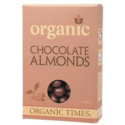 Organic Times Milk Chocolate Coated Almonds 150g, Certified Organic