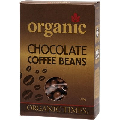 Organic Times Milk Chocolate Coated Coffee Beans 150g, Certified Organic