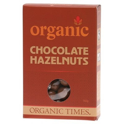 Organic Times Milk Chocolate Coated Hazelnuts 150g, Certified Organic