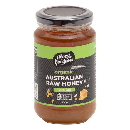 Honest To Goodness Australian 100% Raw Honey 500g or 1KG, Certified Organic