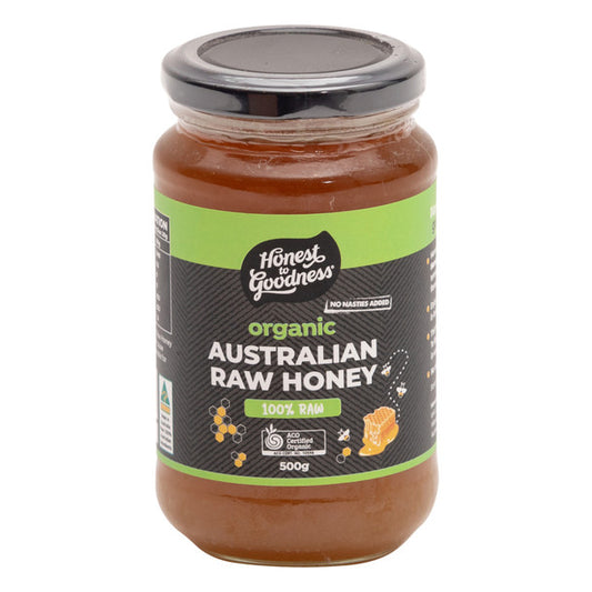 Honest To Goodness Australian 100% Raw Honey 500g, Certified Organic