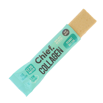 Chief. Collagen Bar Single Bar 45g Or A Box Of 12, Peanut Butter Flavour