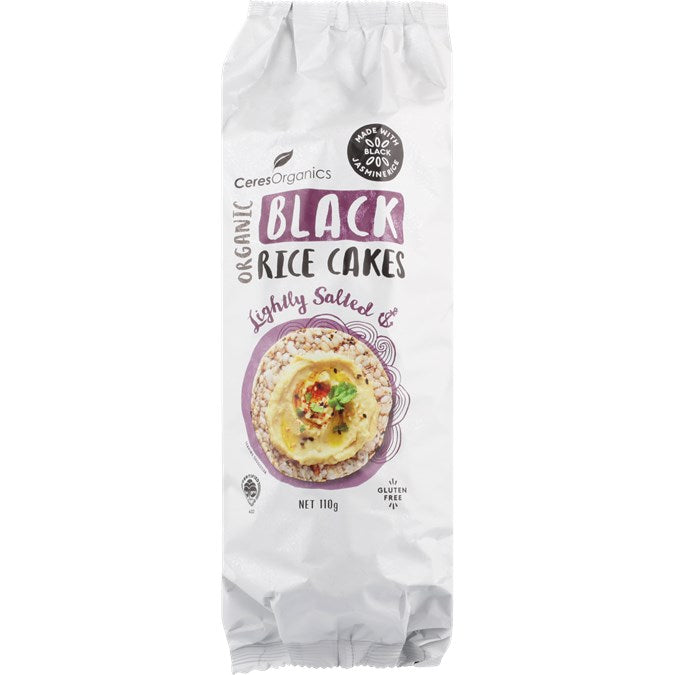 Ceres Organics Black Rice Cakes 110g, Lightly Salted & Gluten Free