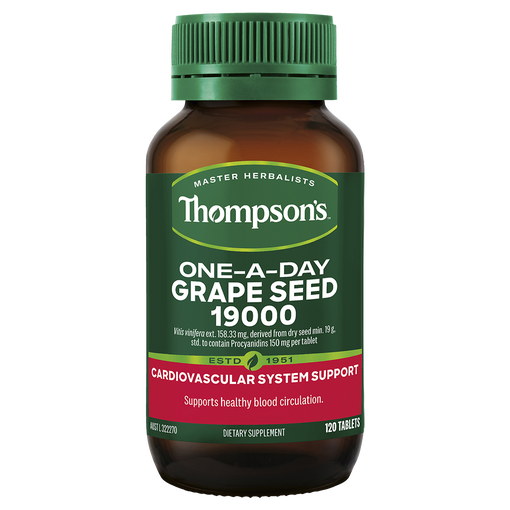 Thompson's One-A-Day Grape Seed 19000mg, 120 Tablets (Vegan)