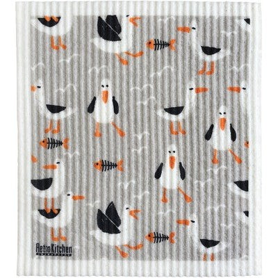 Retro Kitchen 100% Biodegradable Dishcloth Seagulls