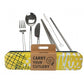 Retro Kitchen Carry Your Cutlery; Stainless Steel Cutlery Set, Abstract Pattern