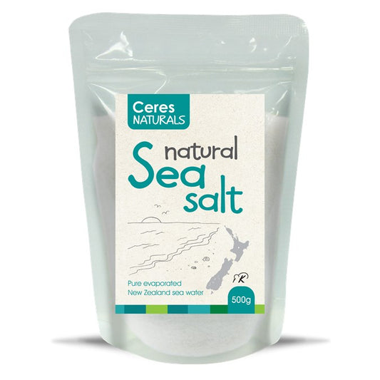 Ceres Organics Natural Sea Salt 500g, Pure Evaporated From New Zealand Sea Water