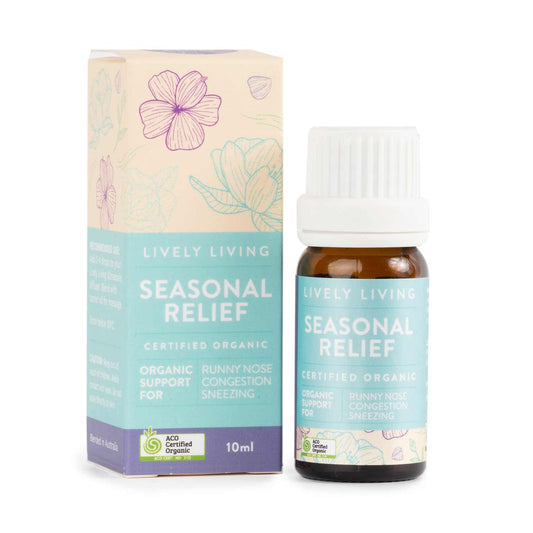 Lively Living Organic Essential Oil 10ml, Seasonal Relief Blend