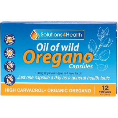 Solutions 4 Health Oil Of Wild Oregano 12 VegiCaps, 30 VegiCaps Or 60 VegiCaps