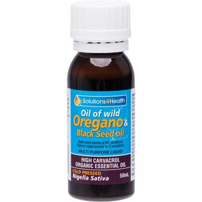 Solutions 4 Health Oil Of Wild Oregano With Black Seed Oil 50ml, Alcohol Free