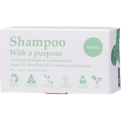 Clover Fields Shampoo With A Purpose; Shampoo & Conditioner Bar 135g, The O.G. For All Hair Types