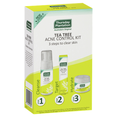 Thursday Plantation Clear Skin And Acne Control Kit, 3 Steps To Clear Skin