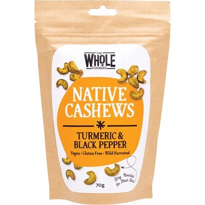 The Whole Foodies Native Cashews 70g Turmeric & Black Pepper Flavour