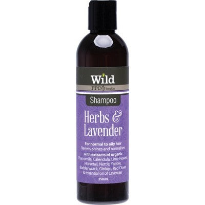 Wild Shampoo 250ml Herbs & Lavender - For Normal To Oily Hair. Revives, Shines & Normalises.