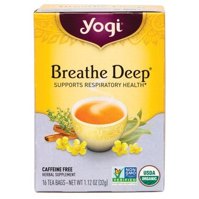 Yogi Herbal Tea 16 Bags, Breathe Deep Supports Respiratory Health