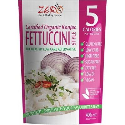 Zero Slim & Healthy Certified Organic Konjac Pasta 400g, Fettuccini Style