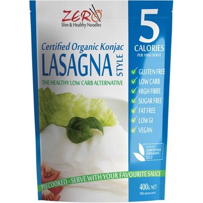 Zero Slim & Healthy Certified Organic Konjac Pasta 400g, Lasagna Style