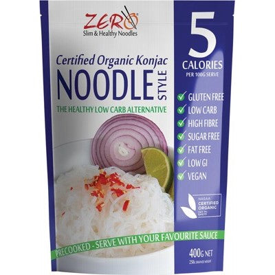 Zero Slim & Healthy Certified Organic Konjac Pasta 400g, Noodles Style