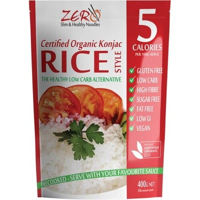Zero Slim & Healthy Certified Organic Konjac 400g, Rice Style